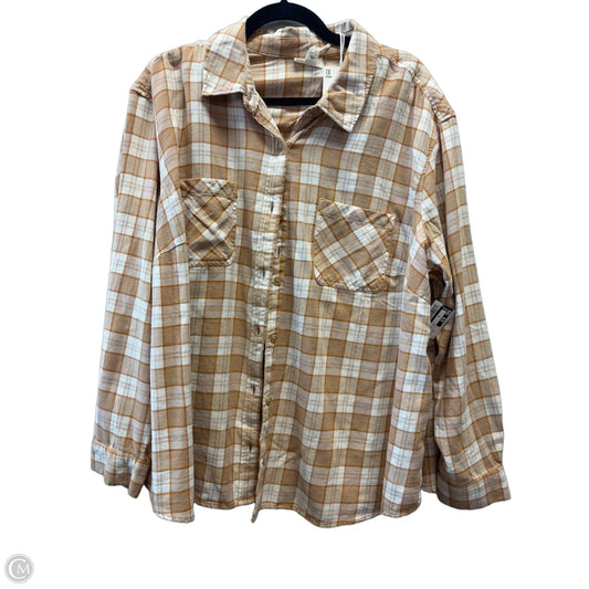 Top Long Sleeve By Ana In Plaid Pattern, Size: 1x
