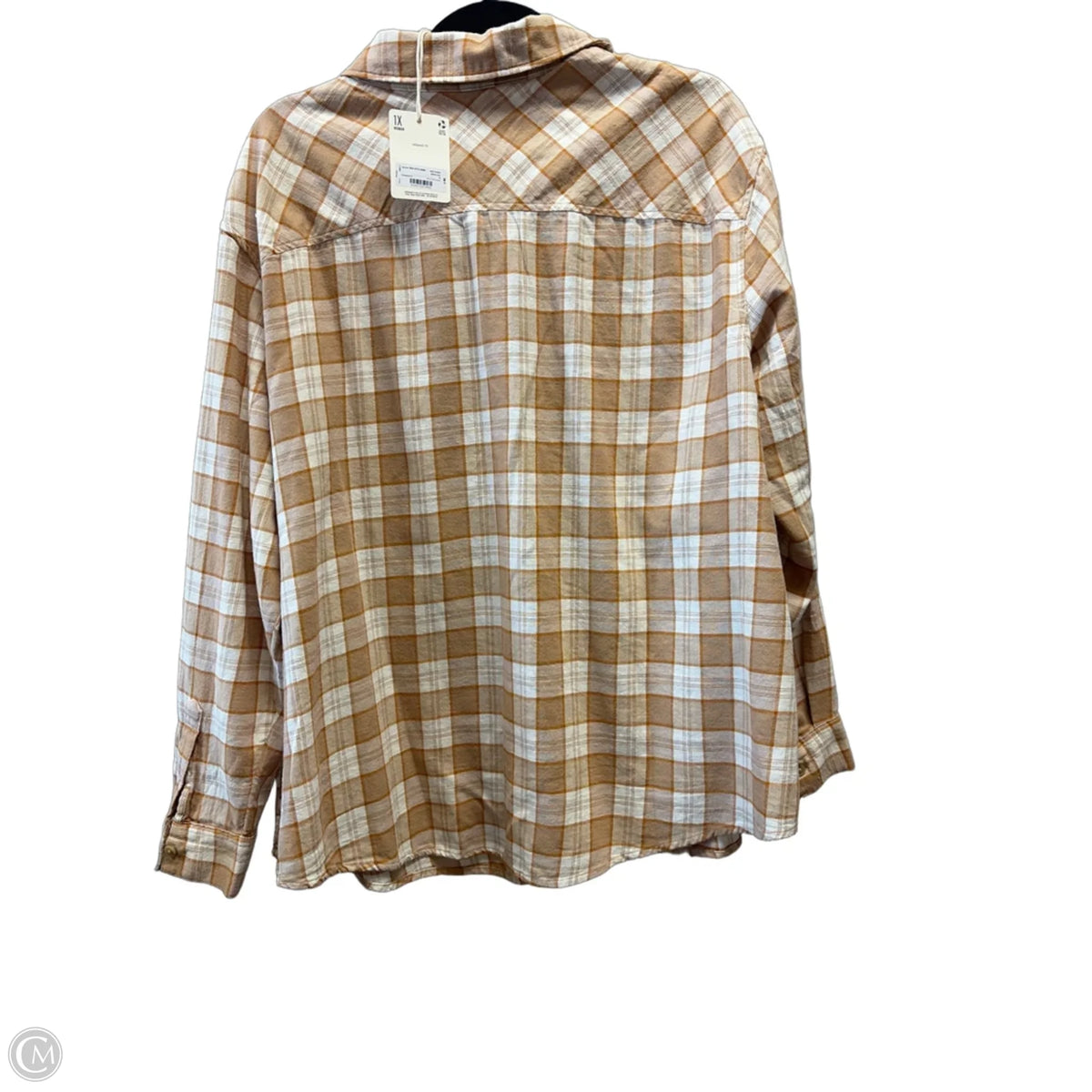 Top Long Sleeve By Ana In Plaid Pattern, Size: 1x