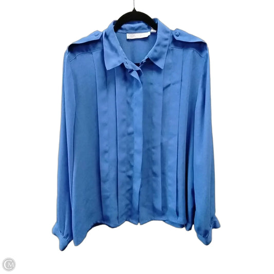 Blouse Long Sleeve By Clothes Mentor In Blue, Size: Xl
