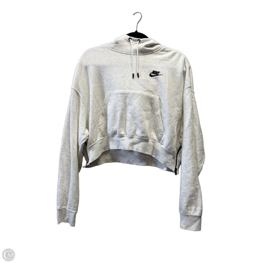 Athletic Sweatshirt Hoodie By Nike In Grey, Size: M
