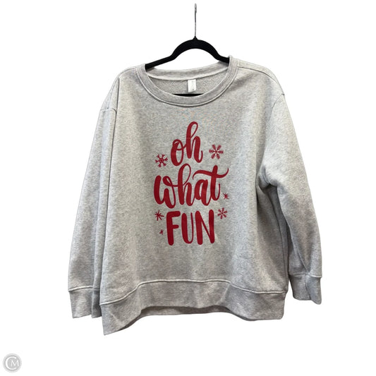 Sweatshirt Crewneck By Clothes Mentor In Grey, Size: 2x