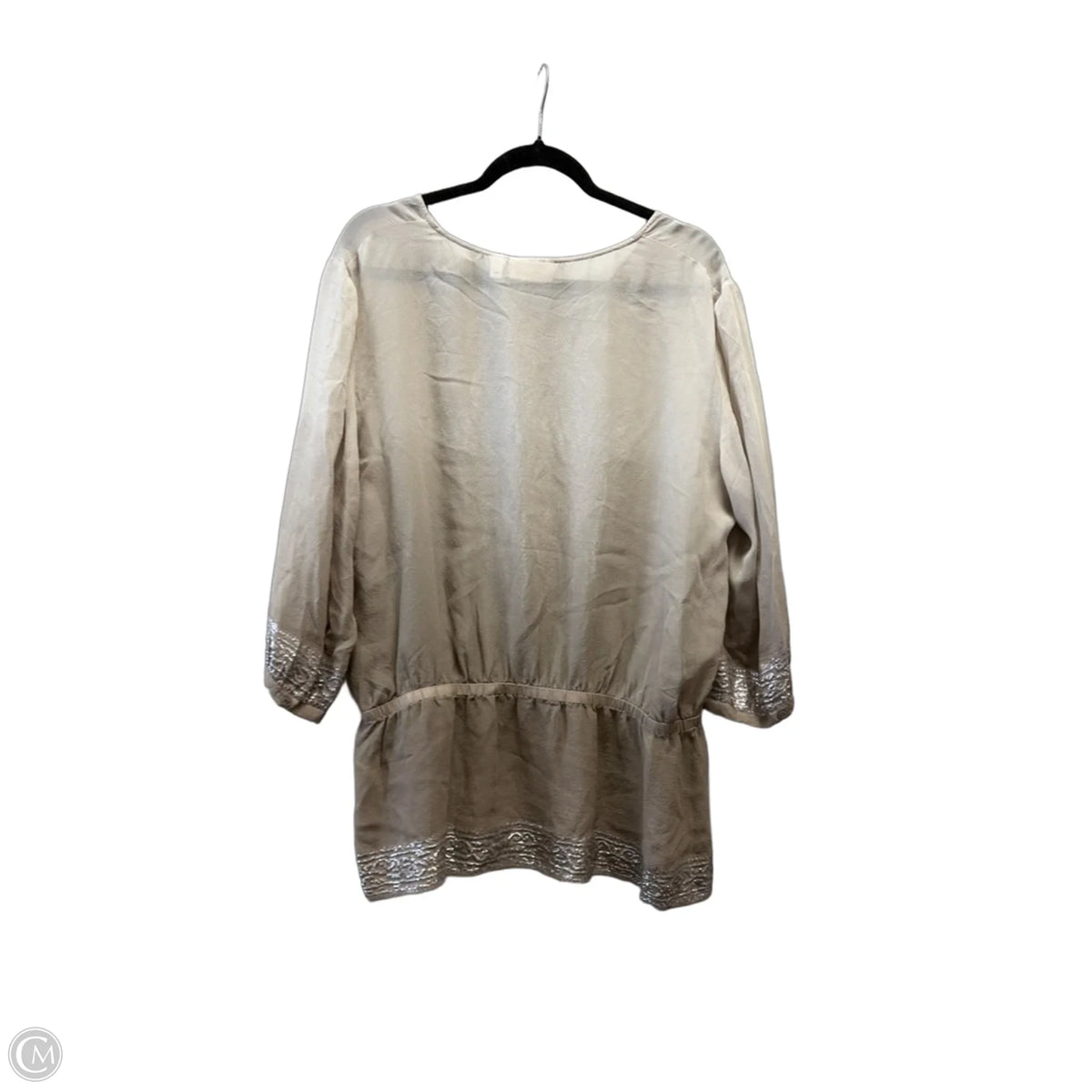 Blouse Long Sleeve By Chicos In Brown, Size: L