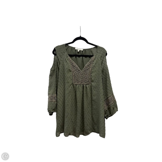 Blouse Long Sleeve By Black Rainn In Green, Size: 1x