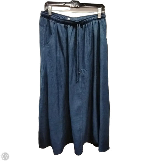 Skirt Midi By Max Studio In Blue, Size: L