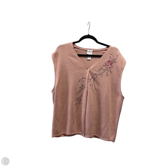 Vest Sweater By Koret In Pink, Size: Xl