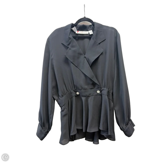 Blouse Long Sleeve By Chaus In Black, Size: L