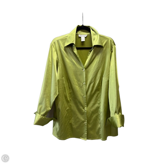 Blouse Long Sleeve By Dressbarn In Green, Size: Xl