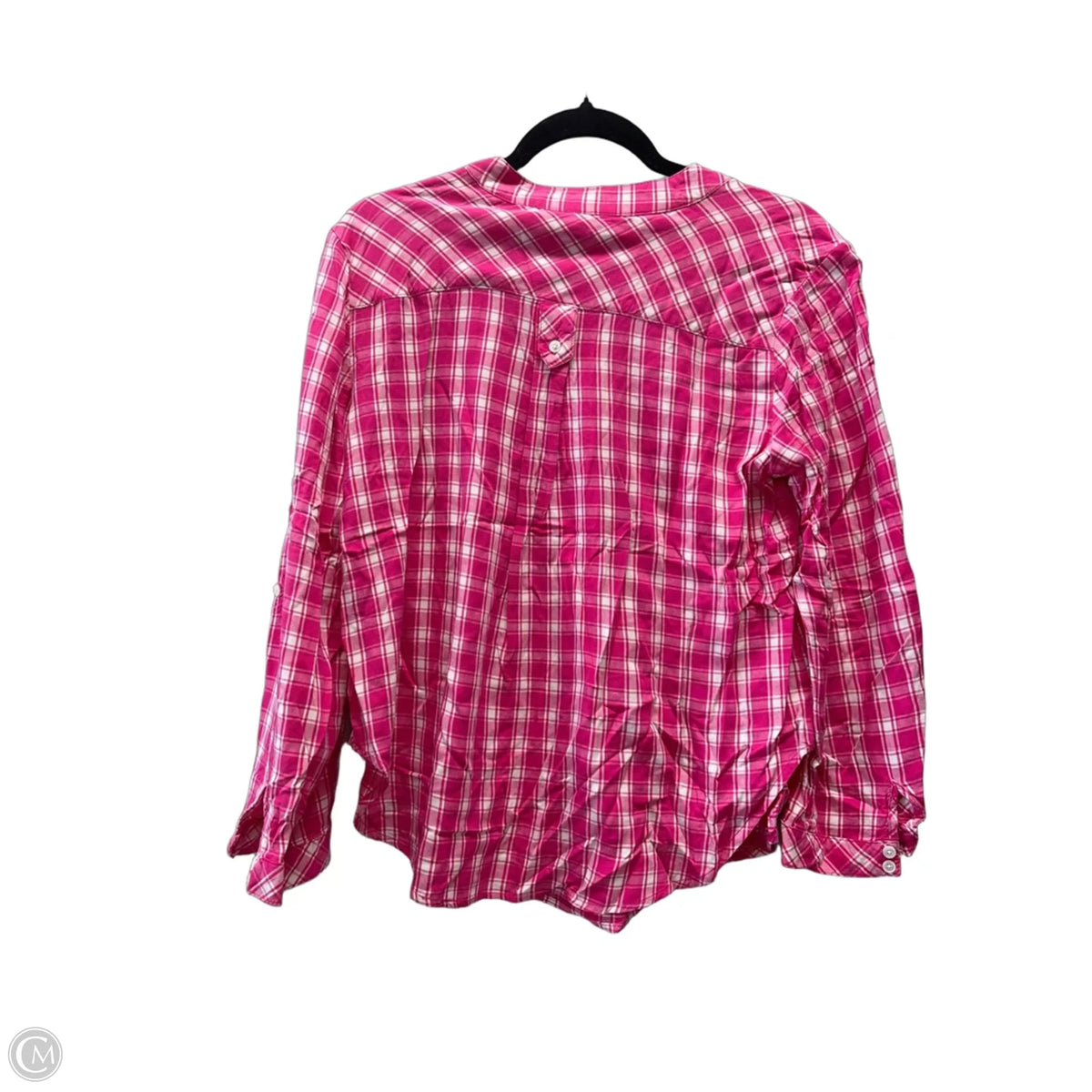 Blouse Long Sleeve By Intro In Plaid Pattern, Size: M