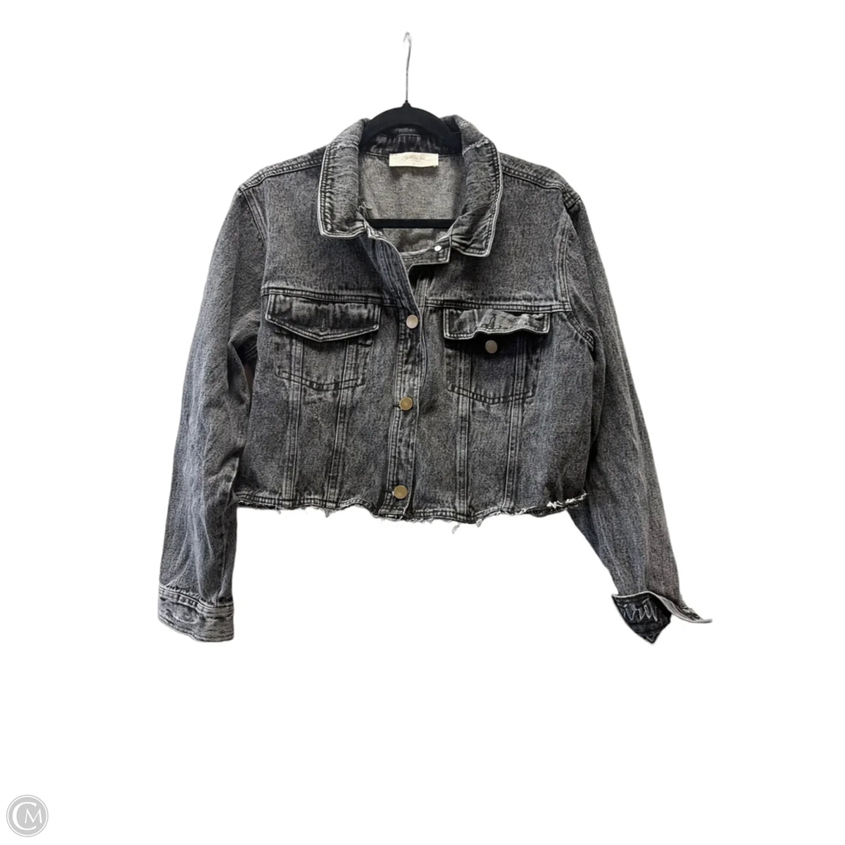 Jacket Denim By Clothes Mentor In Black, Size: S