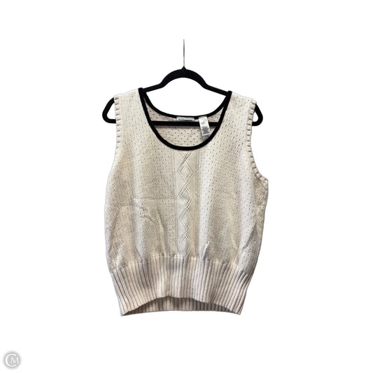 Vest Sweater By Villager By Liz Claiborne In Beige, Size: 2x