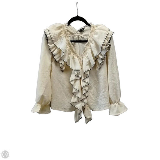 Blouse Long Sleeve By Clothes Mentor In Cream, Size: S