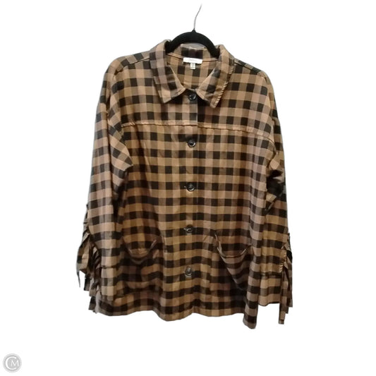 Top Long Sleeve By Jodifl In Plaid Pattern, Size: M