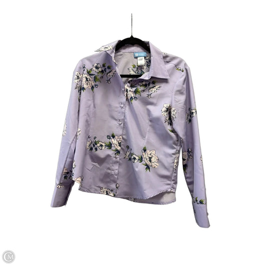 Blouse Long Sleeve By Koret In Purple, Size: M