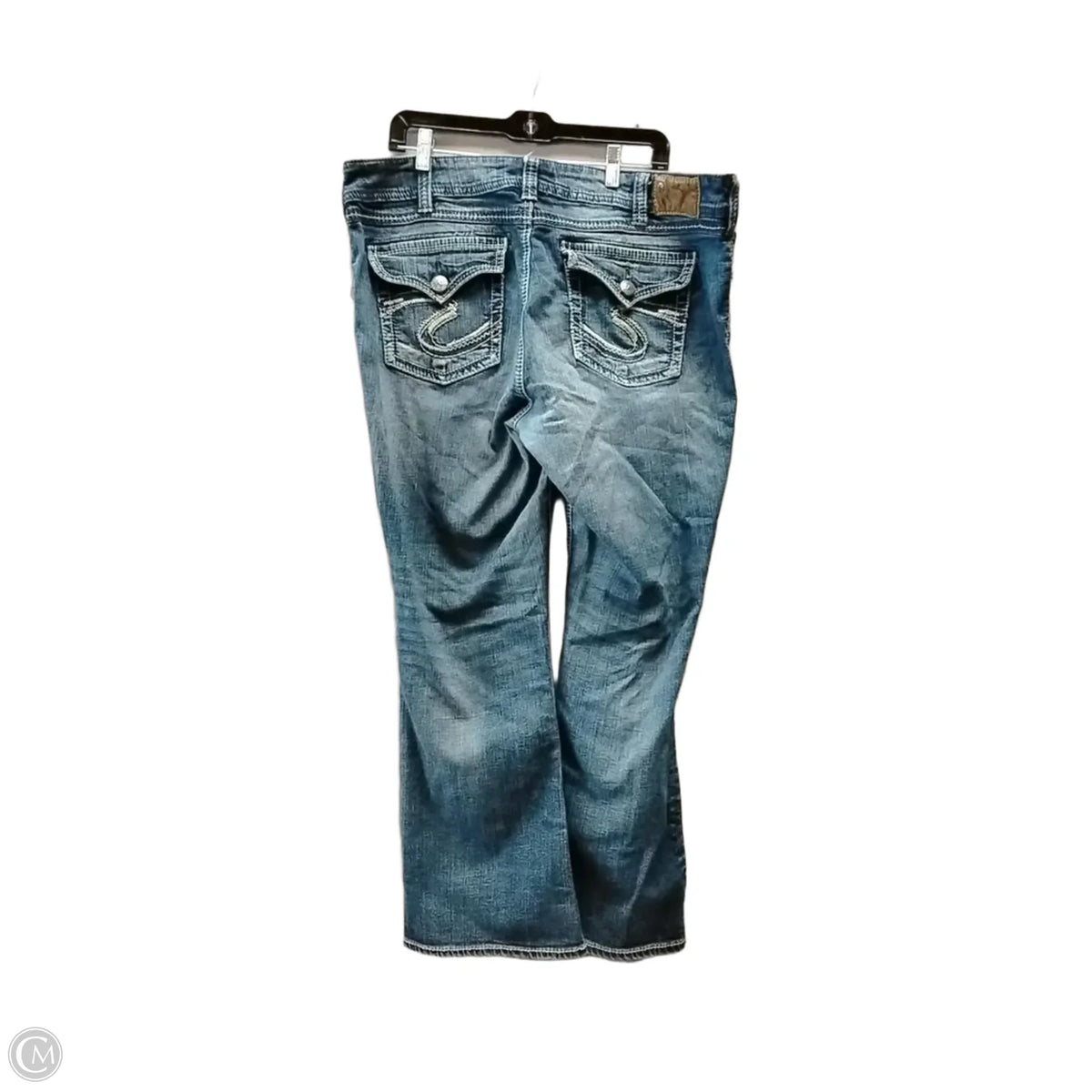 Jeans Boot Cut By Silver In Blue Denim, Size: 20w