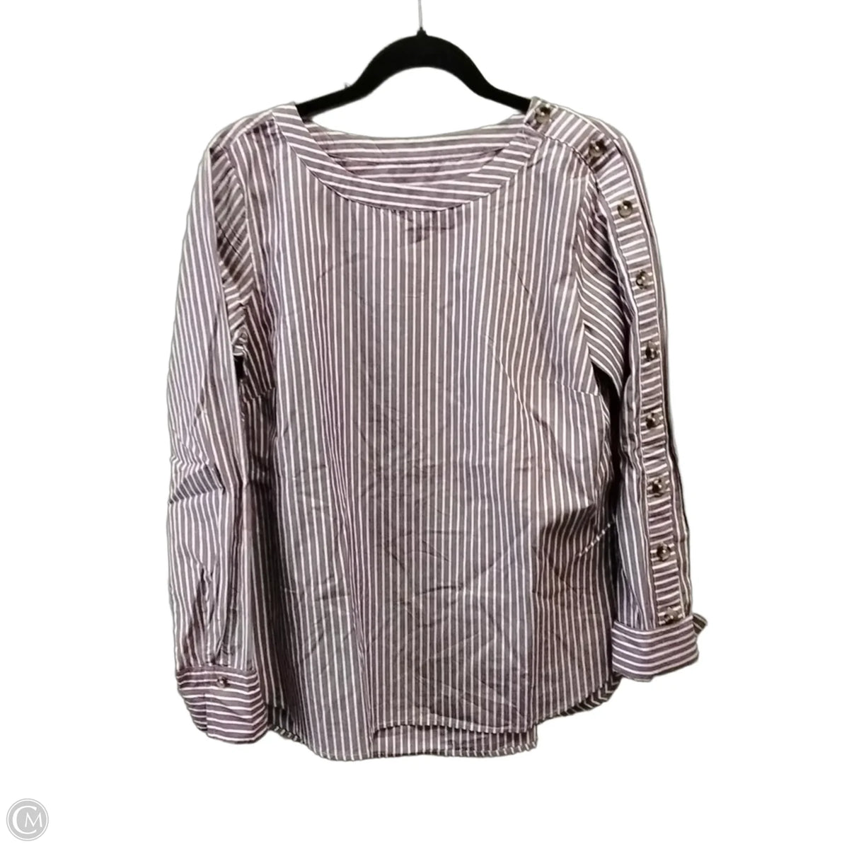 Top Long Sleeve By Talbots In Striped Pattern, Size: M