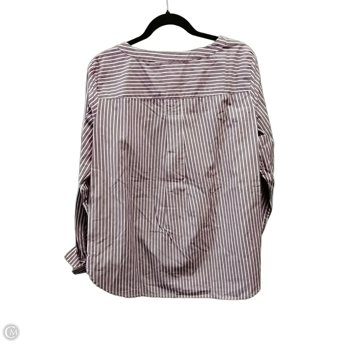 Top Long Sleeve By Talbots In Striped Pattern, Size: M