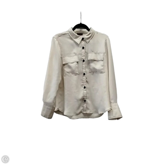 Blouse Long Sleeve By Vince Camuto In Ivory, Size: M