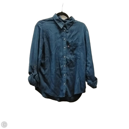 Top Long Sleeve By Levis In Blue, Size: M