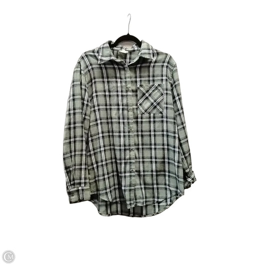 Top Long Sleeve By La Miel In Plaid Pattern, Size: S