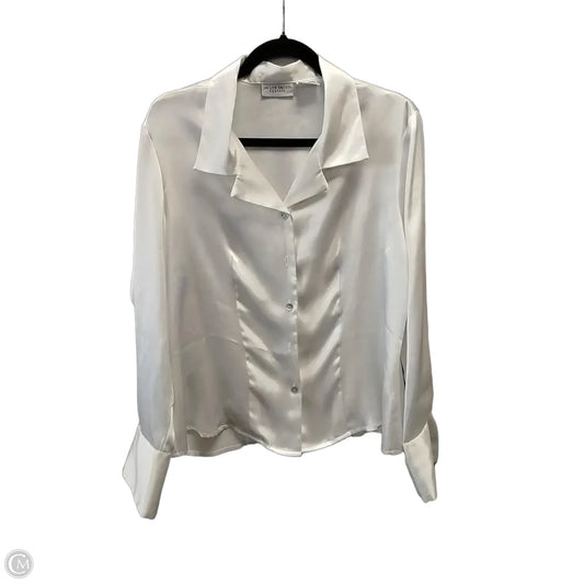 Blouse Long Sleeve By Jaclyn Smith In White, Size: Xl