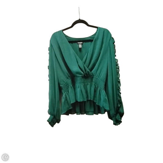 Blouse Long Sleeve By Express In Green, Size: L