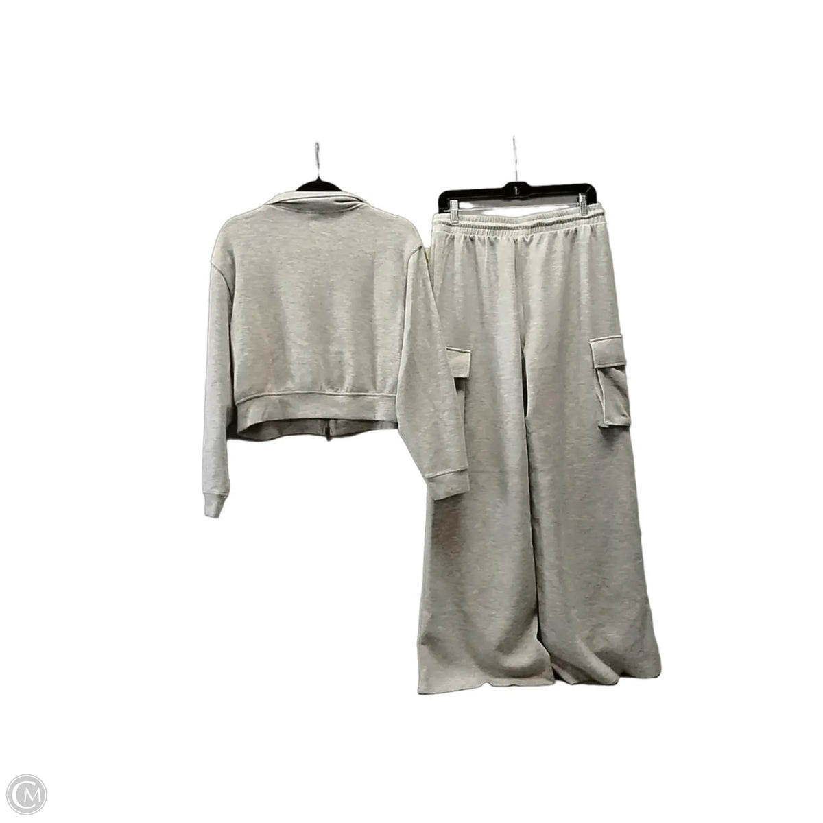 Athletic Pants 2pc By Scoop In Grey, Size: M