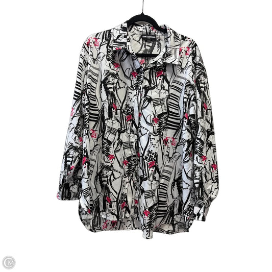 Top Long Sleeve Designer By Karl Lagerfeld In White, Size: Xl