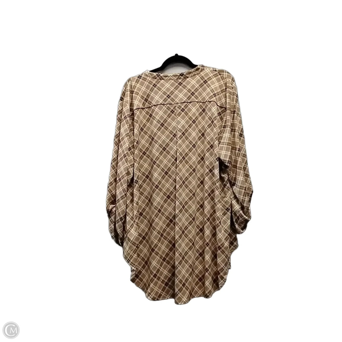 Blouse Long Sleeve By Cato In Plaid Pattern, Size: 3x
