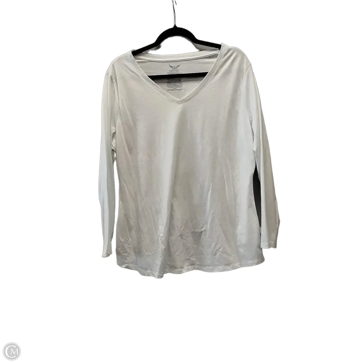 Top Long Sleeve Basic By Faded Glory In White, Size: 1x