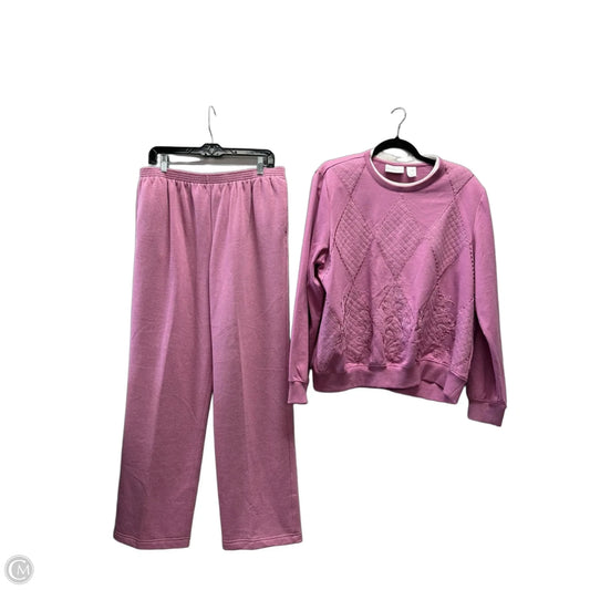 Pants Set 2pc By Alfred Dunner In Pink, Size: L