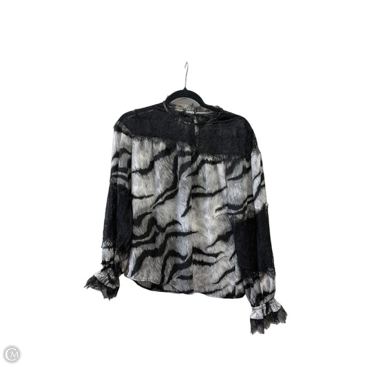 Blouse Long Sleeve By White House Black Market In Animal Print, Size: Xxs