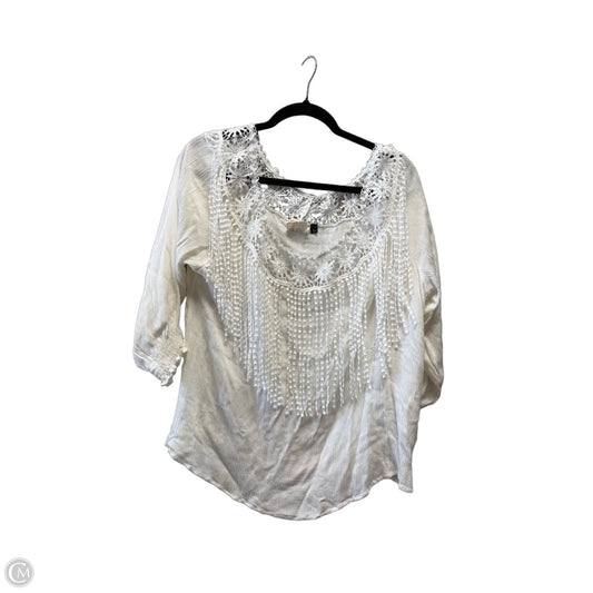 Top Long Sleeve By Artistic Works By Lu In White, Size: L
