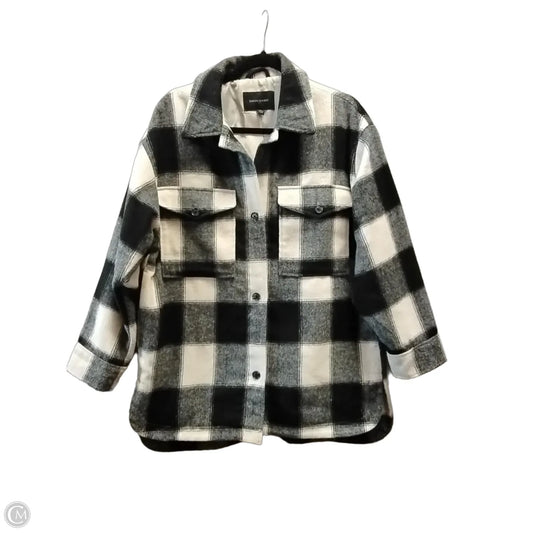 Jacket Shirt By Banana Republic In Plaid Pattern, Size: M