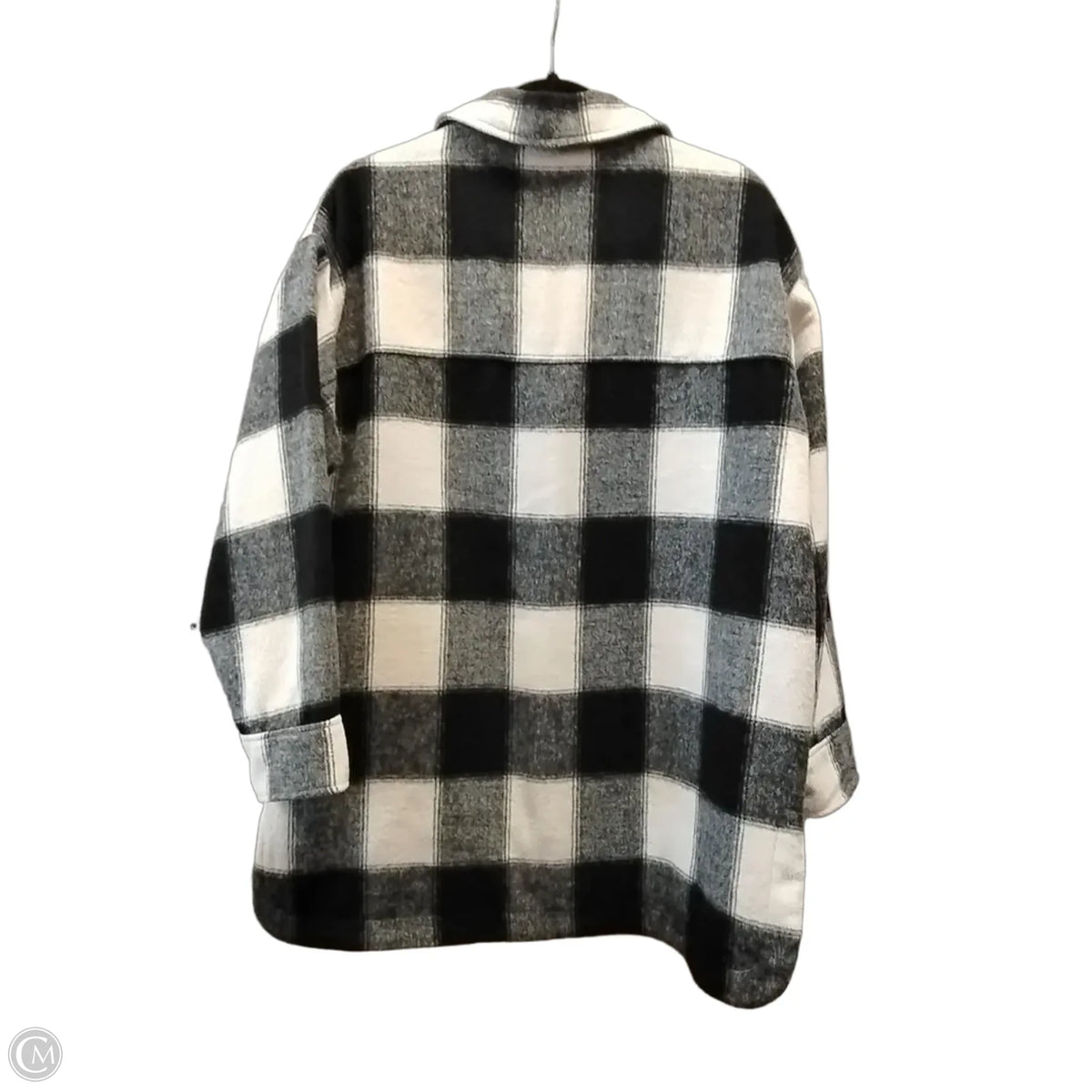 Jacket Shirt By Banana Republic In Plaid Pattern, Size: M