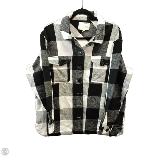 Jacket Shirt By Lucky Brand In Plaid Pattern, Size: M