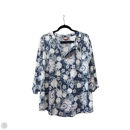 Top Long Sleeve By Sjs In Floral Print, Size: Xl