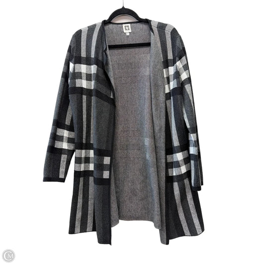 Cardigan By Anne Klein In Plaid Pattern, Size: L