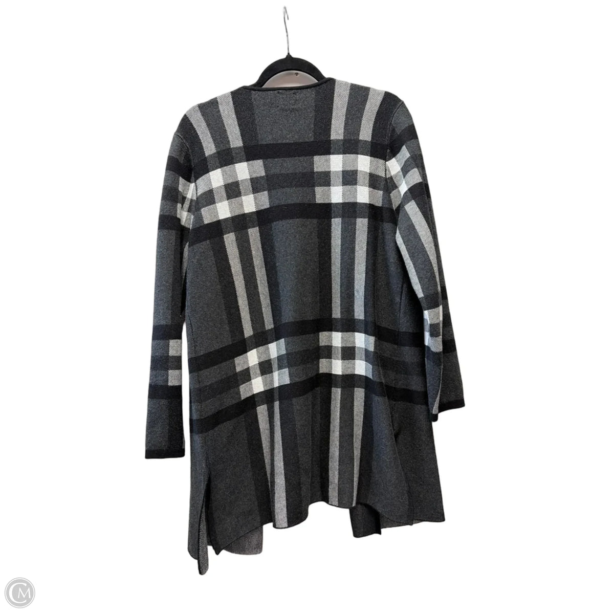 Cardigan By Anne Klein In Plaid Pattern, Size: L