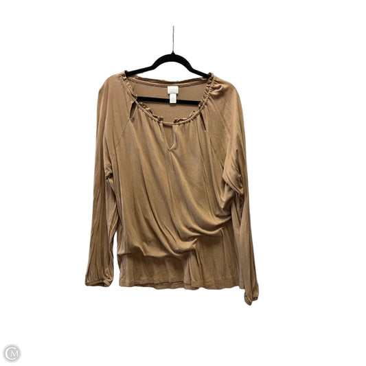 Top Long Sleeve By Chicos In Brown, Size: L