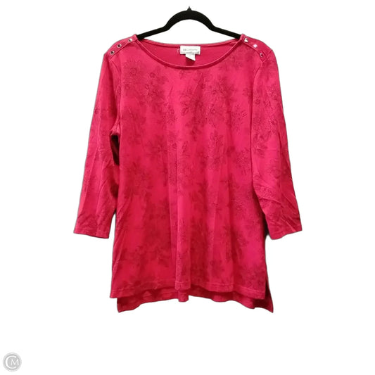 Top Long Sleeve By Liz Claiborne In Red, Size: L