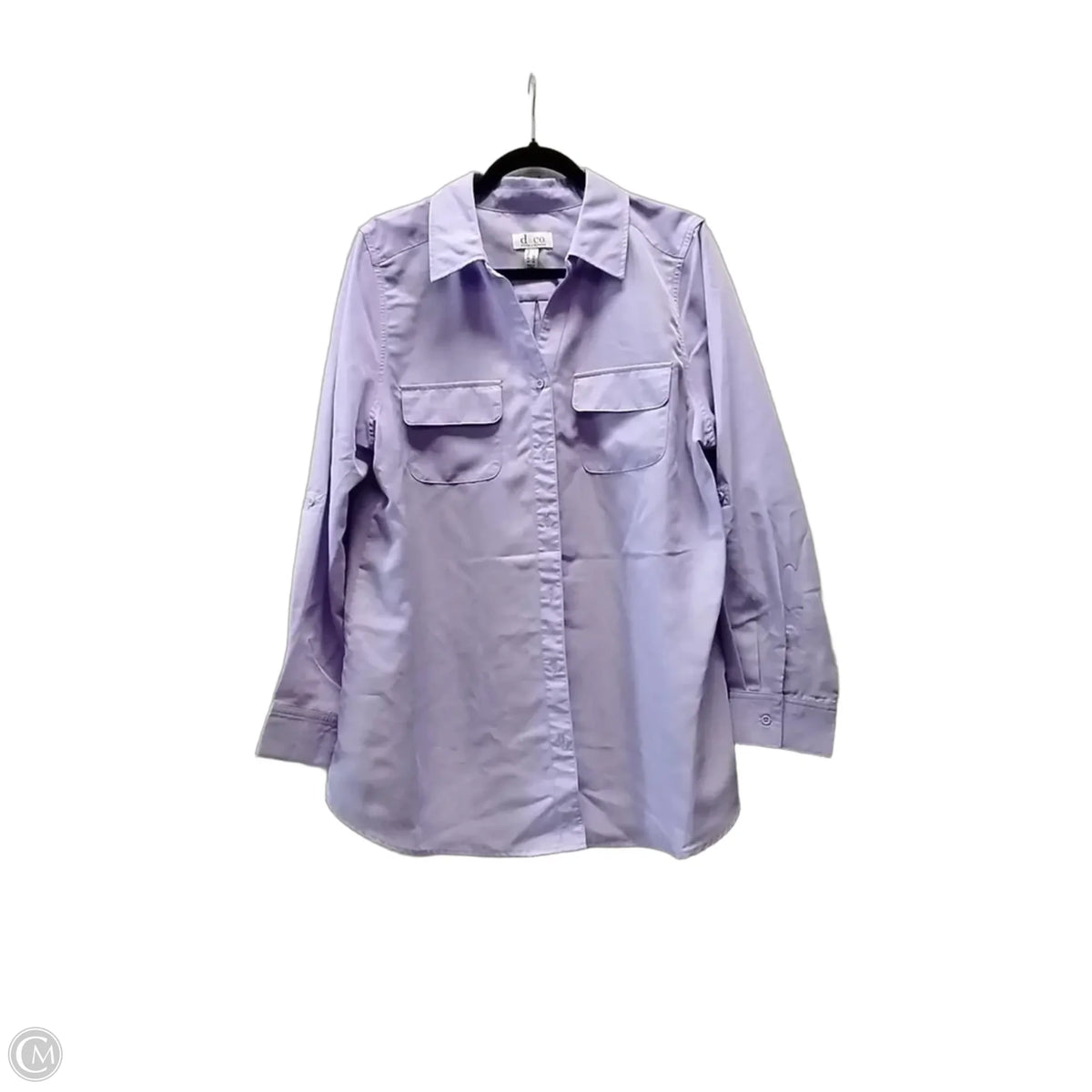 Top Long Sleeve By D&co. In Purple, Size: L