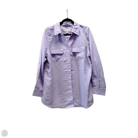 Top Long Sleeve By D&co. In Purple, Size: L
