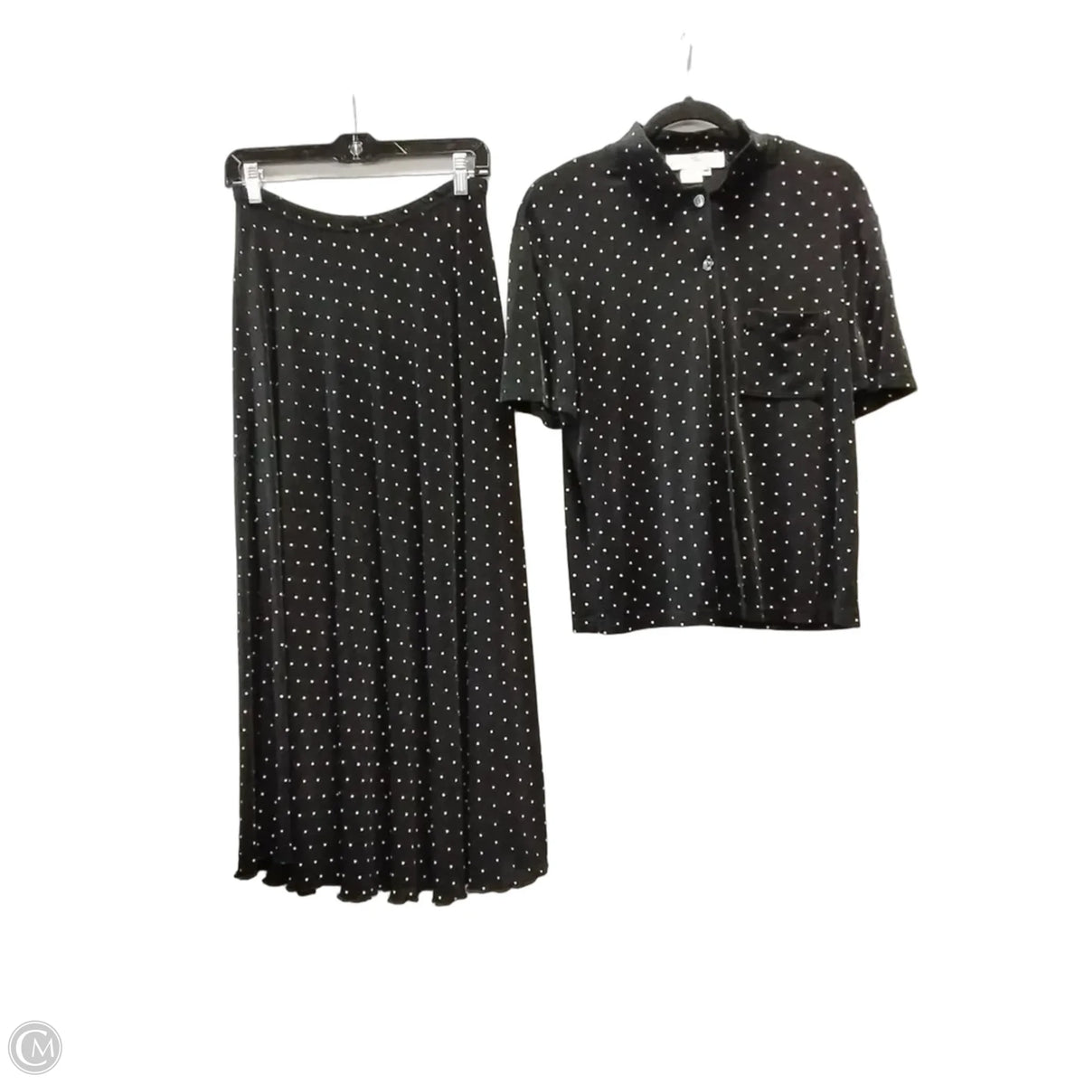 Skirt Set 2pc By Norm Thompson In Polkadot Pattern, Size: M