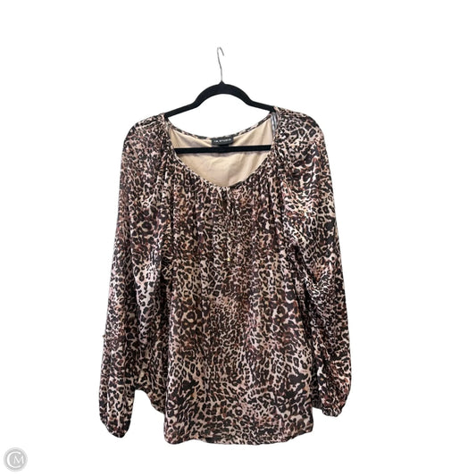 Blouse Long Sleeve By Iannella In Animal Print, Size: Xl