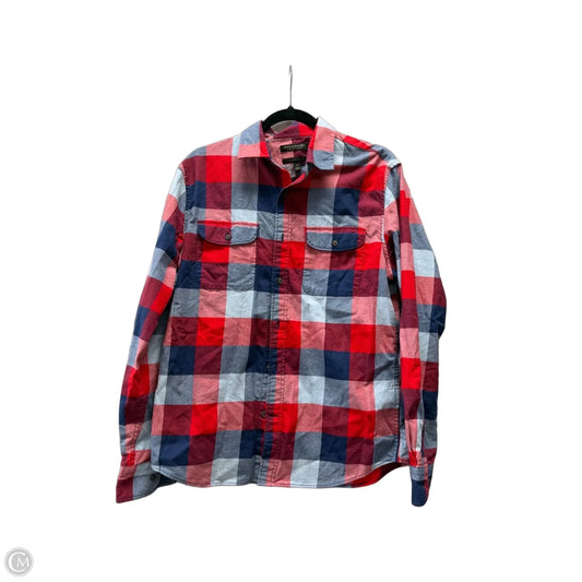 Top Long Sleeve By Banana Republic In Plaid Pattern, Size: M