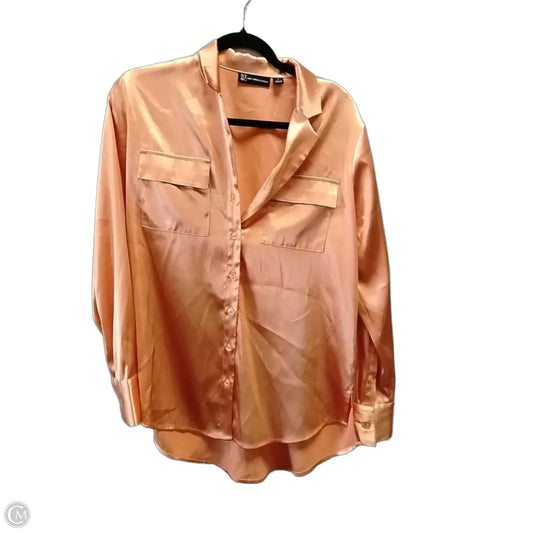 Blouse Long Sleeve By New York And Co In Orange, Size: S