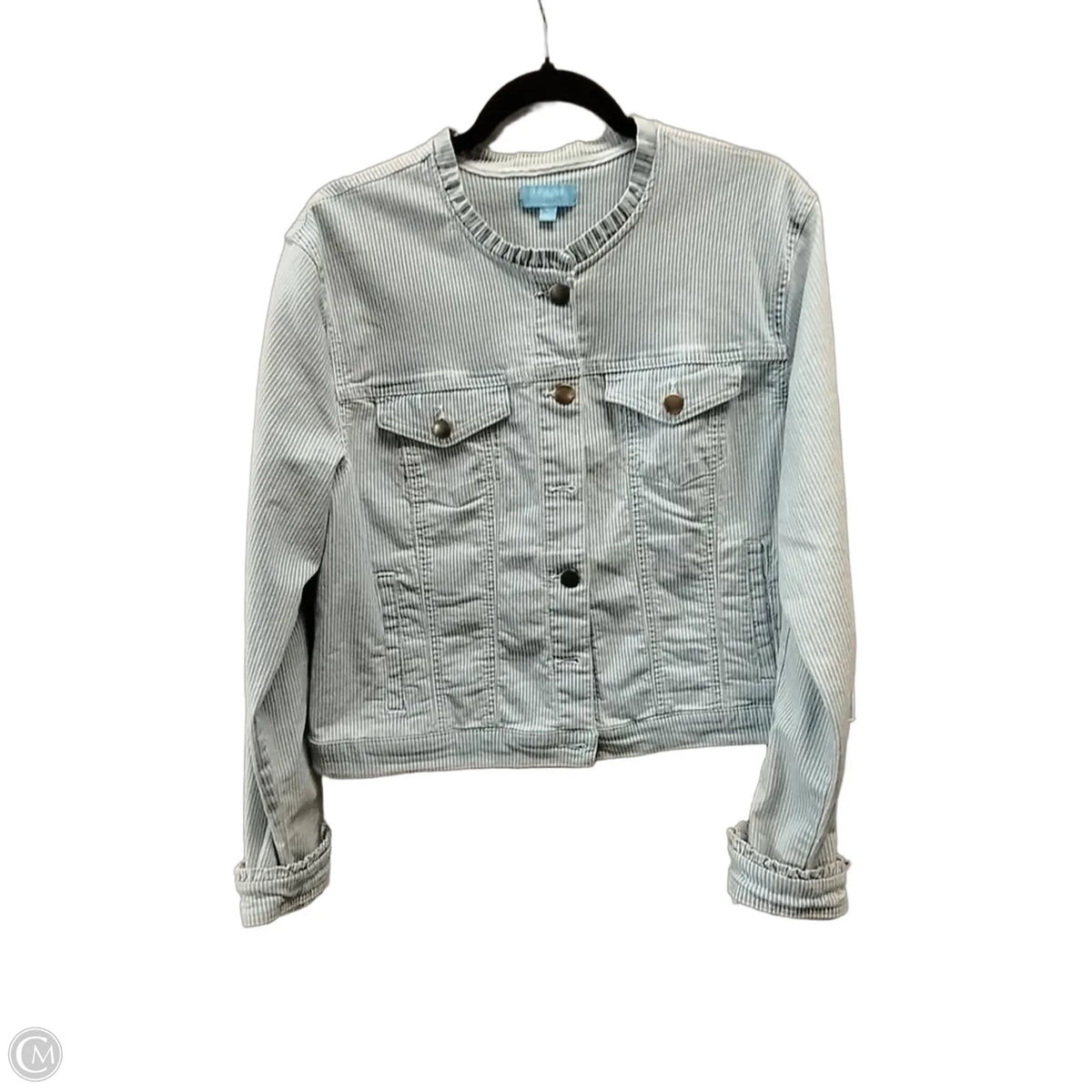 Jacket Denim By Draper James In Striped Pattern, Size: Xl