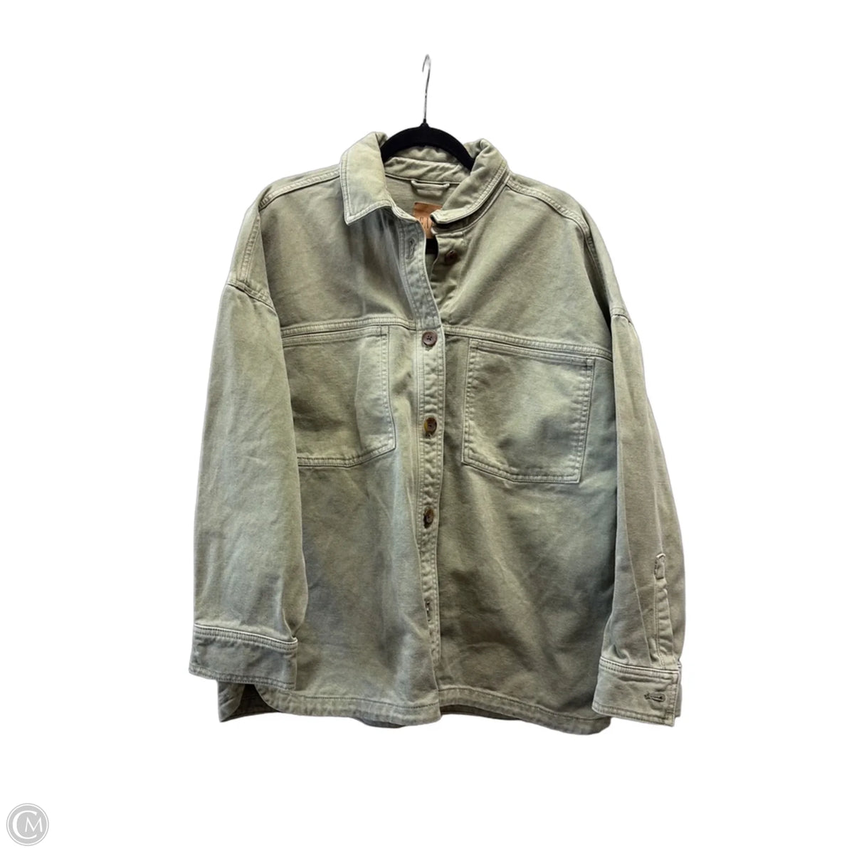 Jacket Denim By Gap In Green Denim, Size: L