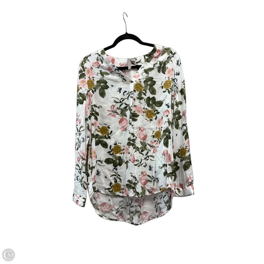 Blouse Long Sleeve By Clothes Mentor In Floral Print, Size: M