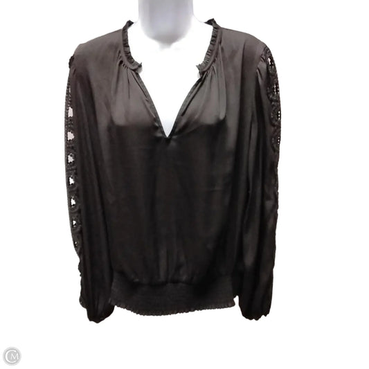 Blouse Long Sleeve By White House Black Market In Black, Size: L